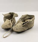 Vintage Unisex Infant Baby Shoes Leather Size 2 Sneakers Antique White
