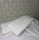 Pottery Barn Pick Stitch Cotton Linen Quilted King Shams Nwot White Set 2