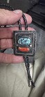 Vintage Sterling Silver Turquoise And Coral Bolo Tie 