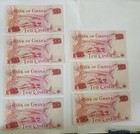 1978 Ghana 10 Cedis Consecutive Run Of 7 Unc Crisp Notes 2862442-2862448