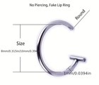 Punk Stainless Steel 2pc Lip Nose Rings No Piercing Needed