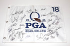 2025 Pga Championship Field Signed White Pin Flag Quail Hollow 25  Spieth Aberg