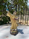 Santa Muerte Holding A Book Color Gold 15  Holy Death Statue  Grim Reaper