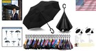56-inch Inverted Reverse Umbrella With C-shape Handle     Windproof   Waterproof