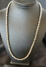 6mm Hand Stamped Bench Navajo Pearls Sterling Silver Bead Necklace 23  18407