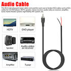 2pack 10 Ft Rca Male Plug To Bare Wire Audio Speaker Subwoofer Hdtv Cable Cord