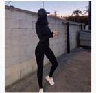 Womens Bodysuit Sexy Long Sleeve Bodycon Full One Piece Jumpsuits Club Romper