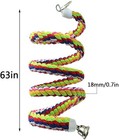 2pcs 63in Bird Perch Rope Bungee Bird Toy Pure Natural Parrot Cage Parrot Chewin