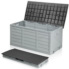 75 Gal Foldable Storage Deck Box Fast Installation With Wheels For In outdoor