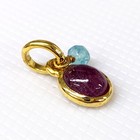 Tous Silver925 Tiny Oval Charm Ruby Apatite Gold Plated Accessories G993