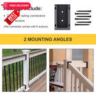 Goovilla Deck Railing Bracket Connectors  2x4 Brackets  20 Inches  Black