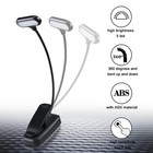 Usb Rechargeable Led Book Light Flexible Clip On Reading Lamp Bed Travel