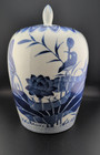Chinese Blue   White Porcelain Ceramic Birds Ginger Jar Vase