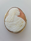 Gorgeous antique shell Cameo 14k Frame unusual unique Face body Pose large