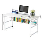 43inch Wood Computer Desk With Storage Shelves Modern Laptop Table Study Table