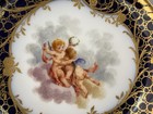 Rare  Kpm Berlin Cobalt Blue Cherub Painting Saucer 1st Quality