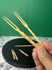 Vintage Sewing Tools Hair Picks   Olive Forks Antique Lot