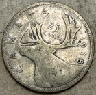 Canada - 1938 - 25 Cents - 80  Silver Canadian Coin - King George Vi