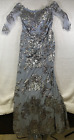 Nina Raynor Stunning Long Silver Sequined Formal Gown  Mother Of Bride  Size 14
