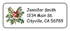 Christmas Holly Branch Personalized Holiday Return Address Labels Stickers Tags