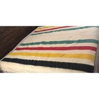 Vintage Golden Dawn Jc Penny Large 8 Stripe 100  Wool Blanket Riding 72  X 90 