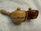 Vintage Dickson Mounds Park  Wood Grain Salt   Pepper Shaker Set  2pc Brown
