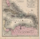 1857 Florida - West Indies Map Cuba - Georgia - Jamaica - Caribbean Sea
