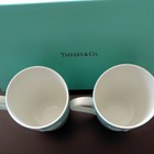  new  Tiffany   Co Bow Ribbon Bone China Blue Mug Cup 2pc Japan