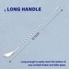 Briout 6 Pieces Bar Spoon  12 Inches Long Handle Drink Stirrer With Mirror