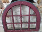 Old Architectural Wood Arched Window Chippy Paint Patina 12 Glass Panes
