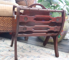 Vintage Antique 1900 s Canterbury Mahogany Wood Magazine Rack Bamboo