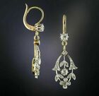 2ct Art Deco Style Lab Created Diamond Drop Dangle Wedding 14k Gold Fn Earrings