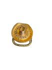 Vintage Gold Tone Cowboy Hat Rhinestone Scarf Holder   Scarf Slide