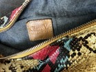 Clare V  Multicolor Snake Print Zip Crossbody Bag Brown Strap Gold Hardware