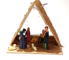 2 Vintage Wooden Nativity Tree Ornaments Mary Joseph Baby Jesus Christmas 