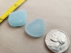 Pure Beach Sea Glass Surf Tumbled Soft Teal Aqua Blue Ocean Frosted Medium V01