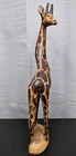 Giraffe Wood Carved Art Stained Natural Wooden Safari Kenya 