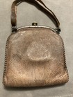 Antique Hand Tooled Leather Metal Purse Early 1900s Needs Your Tlc To Be Lovely