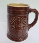 Vintage Stoneware Pottery Sweet Adeline Beer Mug Stein 4 7 8  Tall Brown Glaze