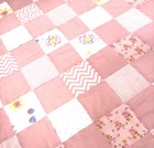 Baby Quilt Handmade Pink Patchwork Crib Blanket 40  X 40  Girls Super Soft   New