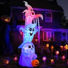 9 8 Ft High Halloween Inflatable Overlap Ghost Outdoor Decorations Blow Up Yard