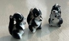 Miniature Skunk Figures Figurines Set Of 3 Vtg Matte Finish 1    Tall Dollhouse