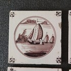 Antique Dutch Delft Set Of 6 Tiles  18-19th  Century  q0465 