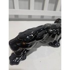Vintage Mid Century Crouching Black Sleek Panther Ceramic Figure 19 