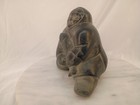Vintage Canada Inuit Eskimo Art Soapstone Carving Figurine Signed  6  T 6  W