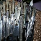 Lot Of 12- Knives  Silver Plated  Art Craft Jewelry Vtg Appear Hollow Knife