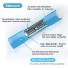 300pcs Blue Heat Shrink Butt Wire Connectors Crimp Terminals Awg 16-22 Gauge Us