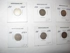   Lot Of 6   Newfoundland 10 Cents 10c Silver Coins Queen Victoria Various Years