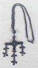 Old Taxco Mexico Sterling Silver Yalalag Cross Pendant Original Sterling Chain