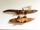 2 Vintage Australian Aboriginal Art Wood Carving Lizard Figurine-pokers